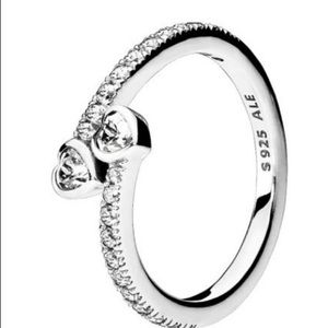 Pandora Two Sparkling Hearts Ring